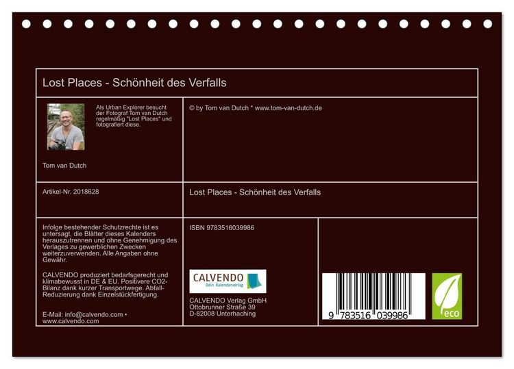 Produktbild: Lost Places - Sch&ouml;nheit des Verfalls (Tischkalender 2026 DIN A5 quer), CALVENDO Monatskalender