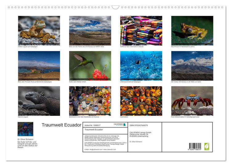 Produktbild: Traumwelt Ecuador (Wandkalender 2026 DIN A2 quer), CALVENDO Monatskalender