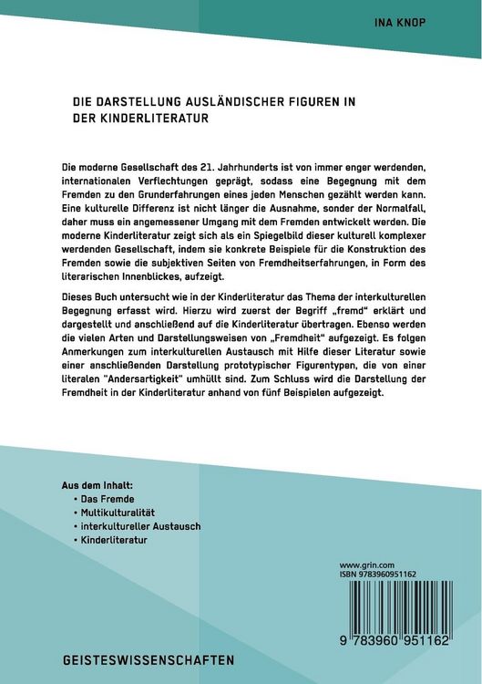 Produktbild: Die Darstellung ausl&auml;ndischer Figuren in der Kinderliteratur