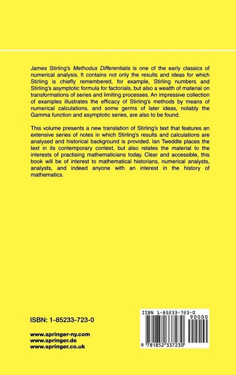 Produktbild: James Stirling&rsquo;s Methodus Differentialis