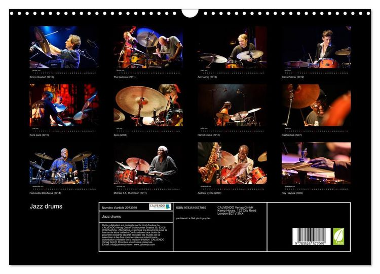Produktbild: Jazz drums (Calendrier mural 2026 DIN A3 vertical), CALVENDO calendrier mensuel