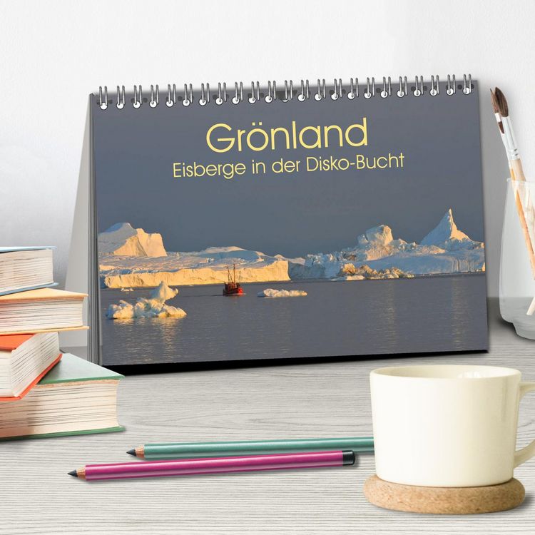 Produktbild: Gr&ouml;nland: Eisberge in der Disko Bucht (Tischkalender 2026 DIN A5 quer), CALVENDO Monatskalender