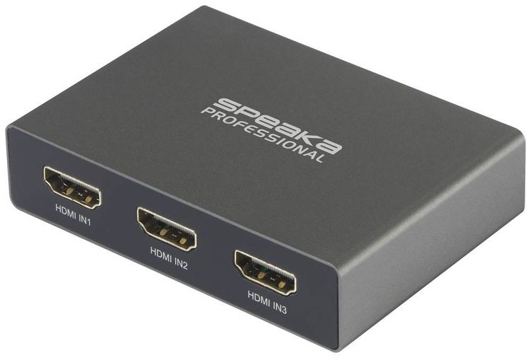 Produktbild: SpeaKa Professional SP-HDS-210 3 Port HDMI-Switch UHD 8K @ 60 Hz, UHD 4K @ 120Hz