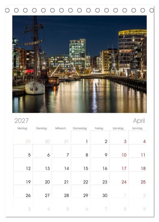 Produktbild: Tischplaner 2027 - Magic Nights Hamburg (A5 Tischkalender zum Aufstellen) CALVENDO