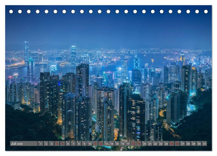 Produktbild: Hong Kong Citylights (Tischkalender 2026 DIN A5 quer), CALVENDO Monatskalender