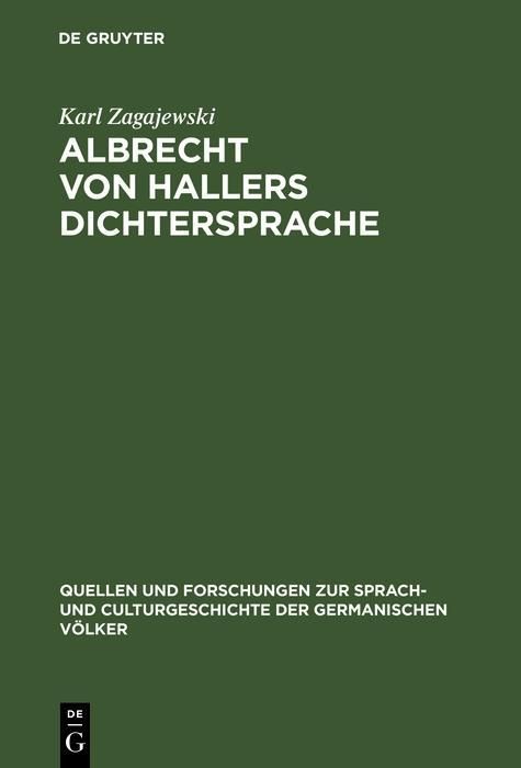 Produktbild: Albrecht von Hallers Dichtersprache
