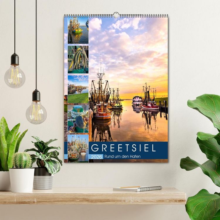 Produktbild: GREETSIEL Rund um den Hafen (Wandkalender 2026 DIN A2 hoch), CALVENDO Monatskalender