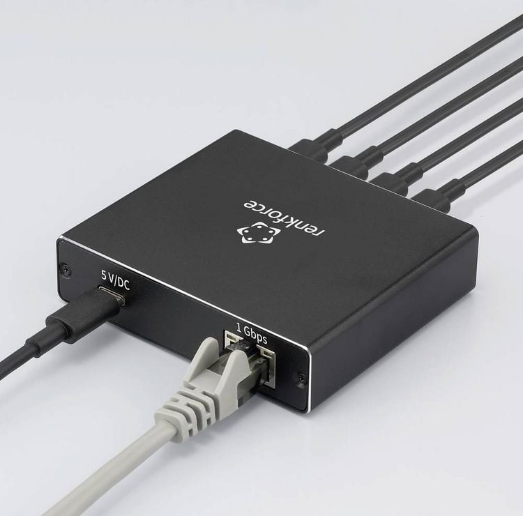 Produktbild: Renkforce RF-NS-200 Splitter RJ45, USB-C&reg; 4 Port 1 GBit/s