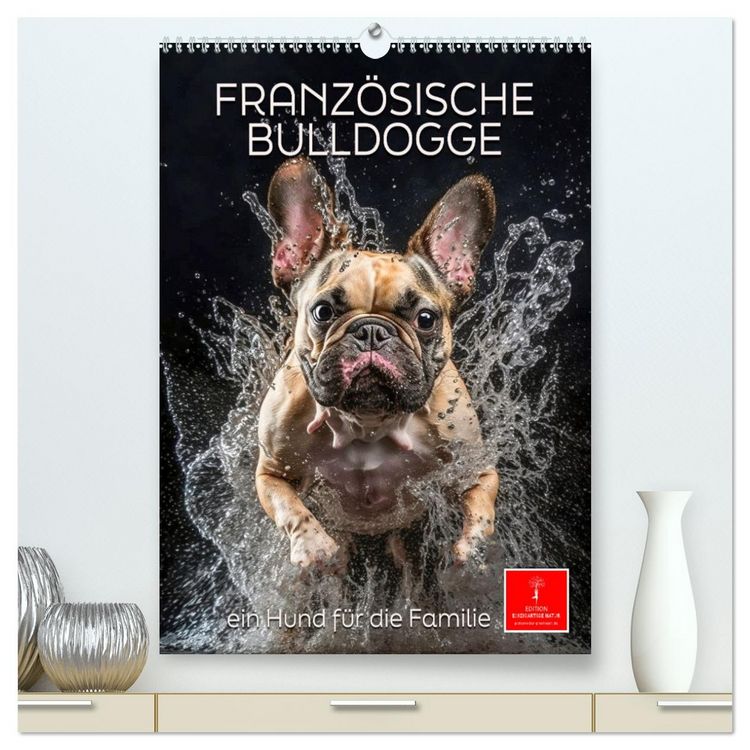 Produktbild: Franz&ouml;sische Bulldogge - ein Hund f&uuml;r die Familie (hochwertiger Premium Wandkalender 2026 DIN A2 hoch), Kunstdruck in Hochglanz