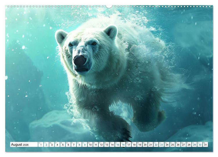 Produktbild: Wei&szlig;e W&auml;chter des Nordens: Ein Jahr im Reich der Eisb&auml;ren (hochwertiger Premium Wandkalender 2026 DIN A2 quer), Kunstdruck in Hochglanz