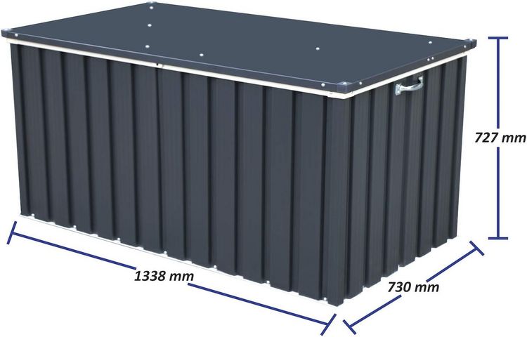 Produktbild: Metall Garten Ger&auml;tebox Kiste Kissenbox 585 L