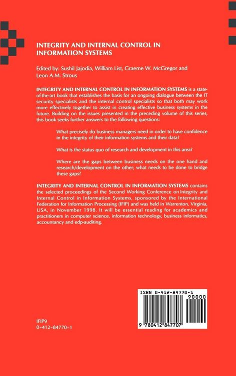 Produktbild: Integrity and Internal Control in Information Systems