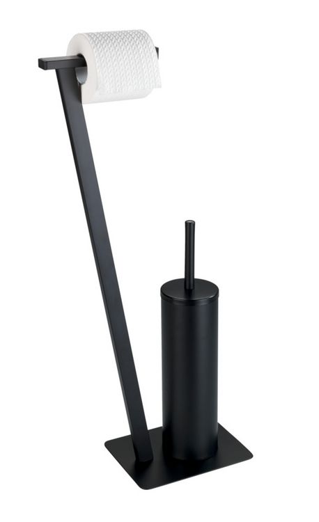Produktbild: Stand WC-Garnitur Mod. Lirio Schwarz matt, mit viereckiger Bodenplatte