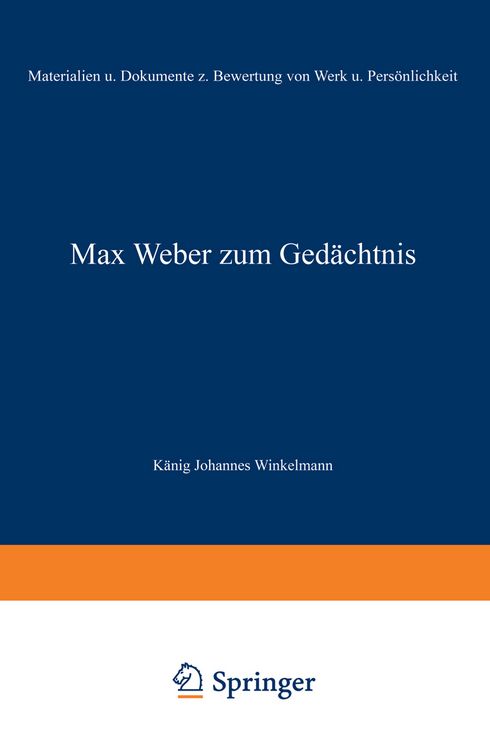 Produktbild: Max Weber zum Ged&auml;chtnis