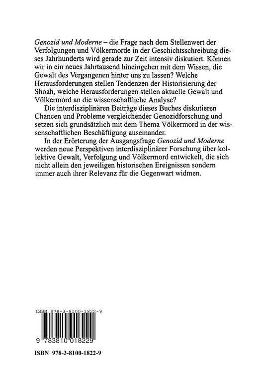 Produktbild: Genozid und Moderne
