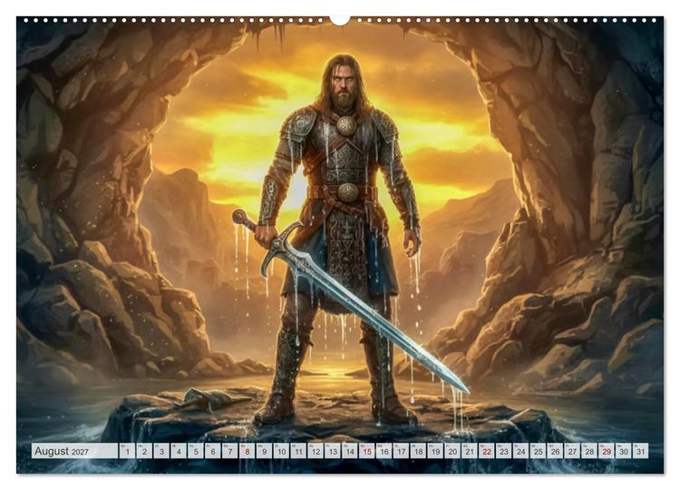 Produktbild: Beowulf &ndash; Die Saga des Drachenbezwingers (Wandkalender 2027 DIN A2 quer), CALVENDO Monatskalender