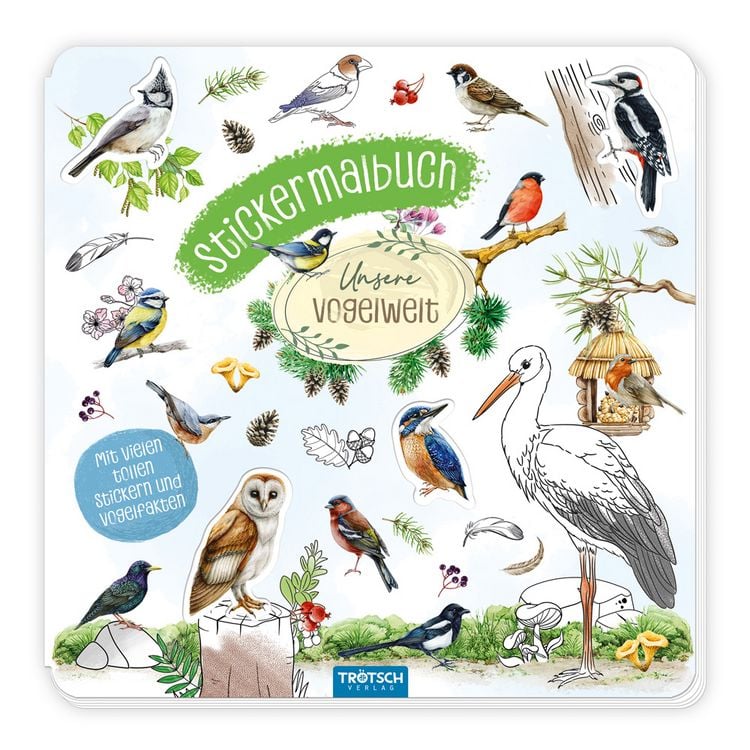 Produktbild: TR&Ouml;TSCH - Stickermalbuch Unsere Vogelwelt Malbuch mit Stickern| Ab 5 Jahren
