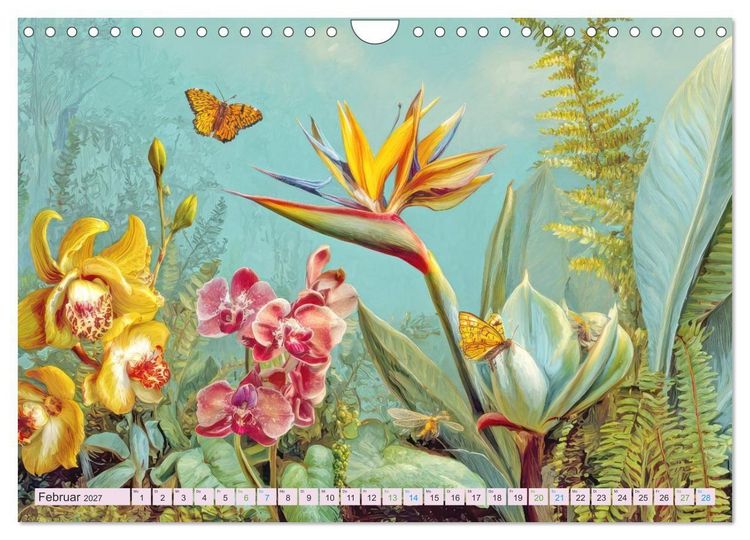 Produktbild: Exotische Pflanzenwelt - Illustrationen (Wandkalender 2027 DIN A4 quer), CALVENDO Monatskalender