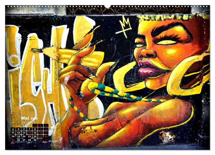 Produktbild: Gesichter Havannas - Street Art in der kubanischen Hauptstadt (hochwertiger Premium Wandkalender 2026 DIN A2 quer), Kunstdruck in Hochglanz
