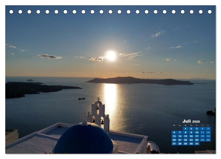 Produktbild: SANTORIN &ndash; Die atemberaubende Sch&ouml;nheit der magischen Insel (Tischkalender 2026 DIN A5 quer), CALVENDO Monatskalender