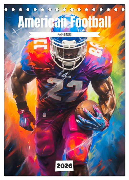 Produktbild: American Football. Paintings (Tischkalender 2026 DIN A5 hoch), CALVENDO Monatskalender