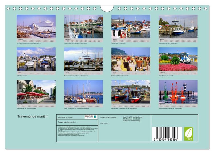 Produktbild: Travem&uuml;nde maritim (Wandkalender 2026 DIN A4 quer), CALVENDO Monatskalender