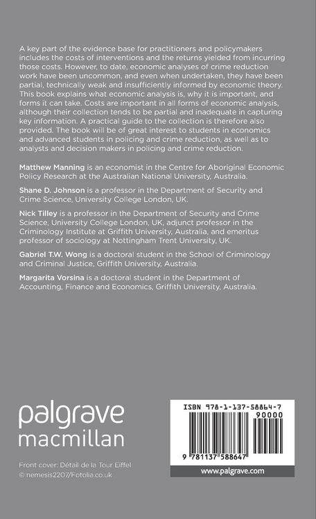 Produktbild: Economic Analysis and Efficiency in Policing, Criminal Justice and Crime Reduction
