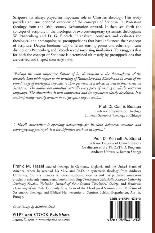 Produktbild: Scripture in the Theologies of W. Pannenberg and D.G. Bloesch