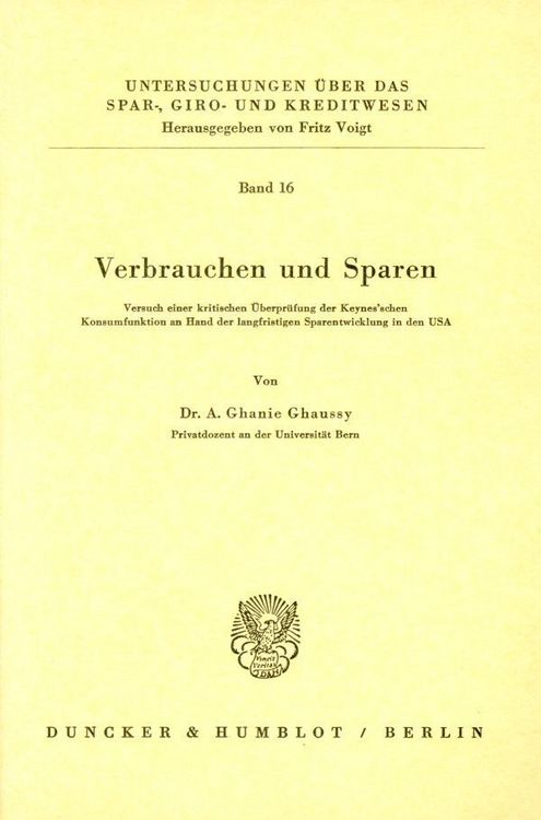 Produktbild: Verbrauchen und Sparen.