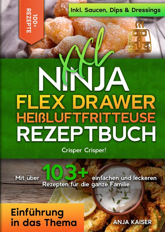 Produktbild: XXL Ninja Flex Drawer Hei&szlig;luftfritteuse Rezeptbuch