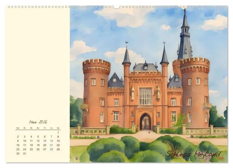Produktbild: Schl&ouml;sser und Burgen - Romantische Reise durch Nordrhein-Westfalen (Wandkalender 2026 DIN A2 quer), CALVENDO Monatskalender