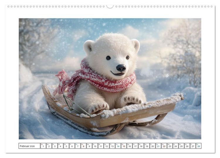 Produktbild: Kleiner Eisb&auml;r und die gro&szlig;e Welt (hochwertiger Premium Wandkalender 2026 DIN A2 quer), Kunstdruck in Hochglanz