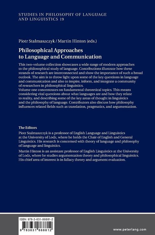 Produktbild: Philosophical Approaches to Language and Communication