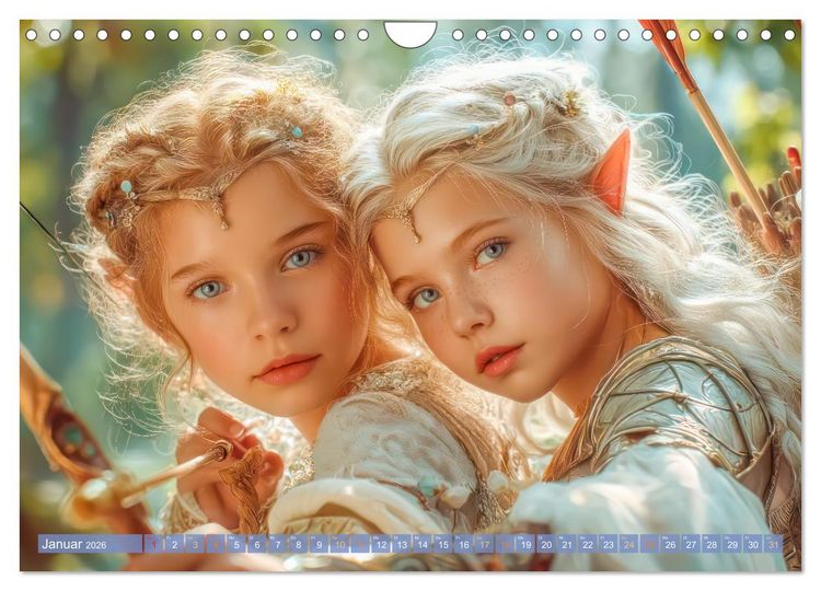 Produktbild: Elfenkinder - Zauberhaft lichtvolle Wesen (Wandkalender 2026 DIN A4 quer), CALVENDO Monatskalender