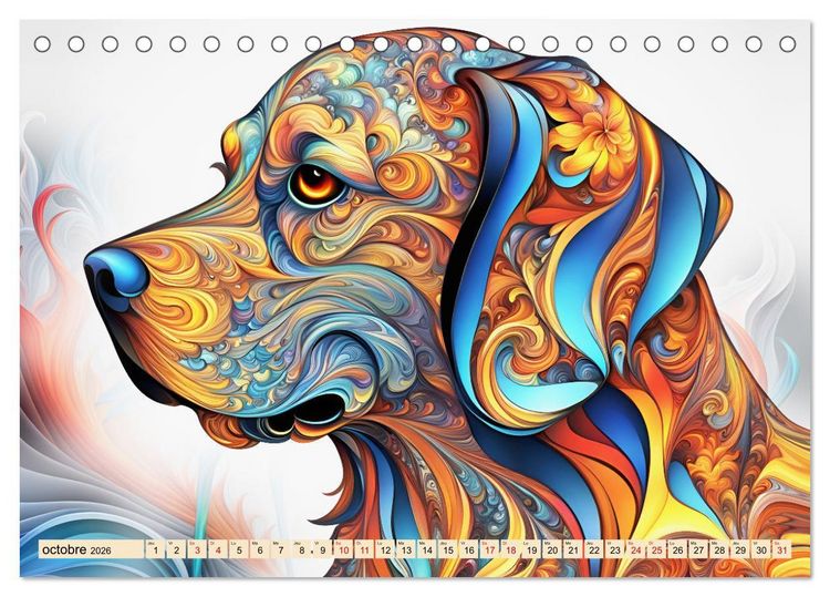 Produktbild: Les fractales animales (Calendrier de bureau 2026 DIN A5 vertical), CALVENDO calendrier mensuel