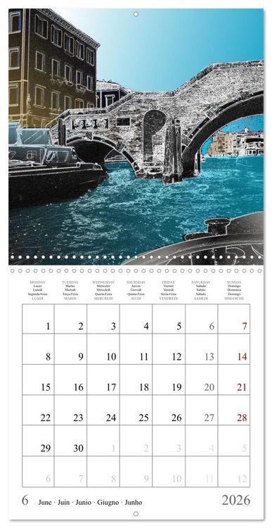 Produktbild: The city of bridges - Venice (Wall Calendar 2026 12 &times; 12 Inch) CALVENDO 12 Month Wall Calendar