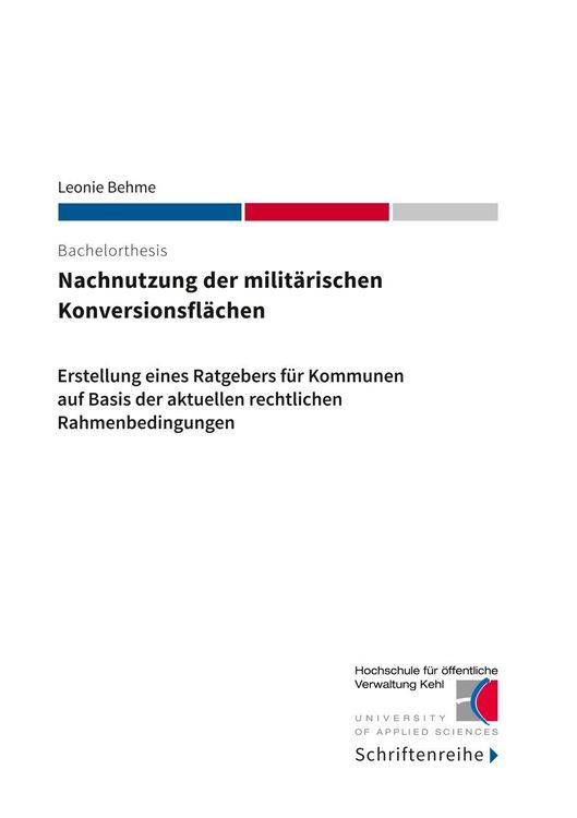 Produktbild: Nachnutzung der milit&auml;rischen Konversionsfl&auml;chen