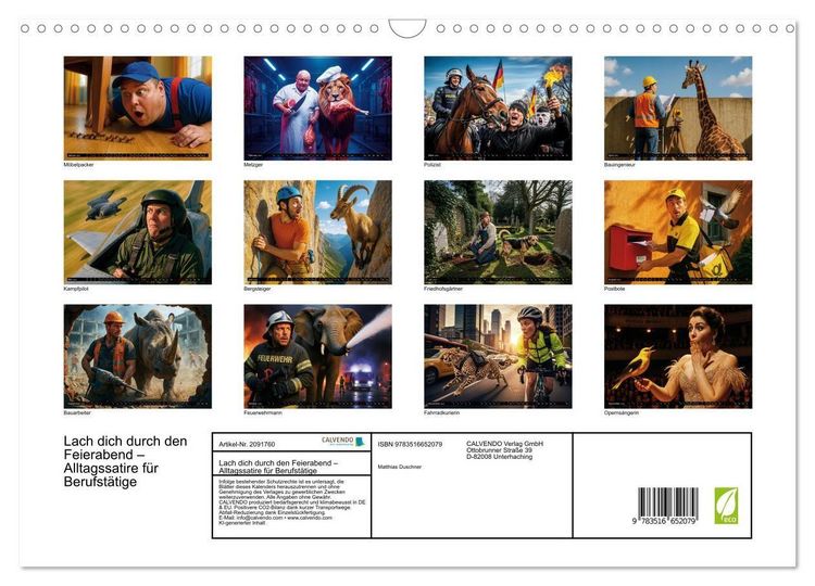 Produktbild: Lach dich durch den Feierabend &ndash; Alltagssatire f&uuml;r Berufst&auml;tige (Wandkalender 2026 DIN A3 quer), CALVENDO Monatskalender