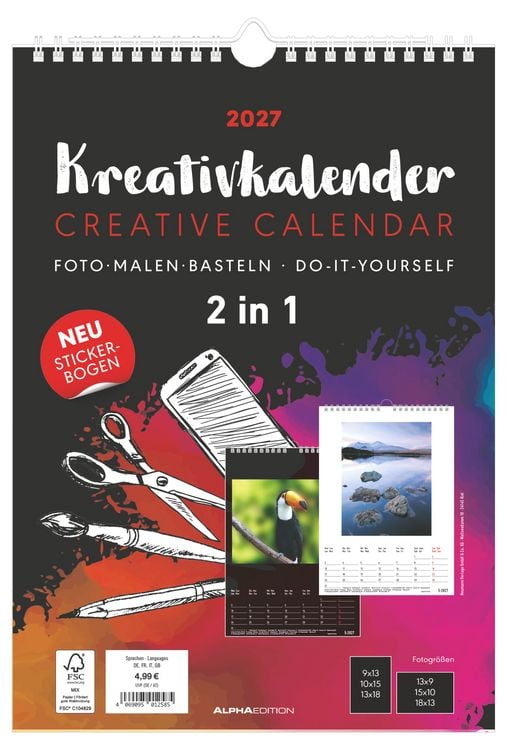 Produktbild: Kreativkalender A4 - 2 in 1 2027