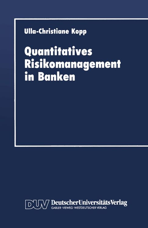 Produktbild: Quantitatives Risikomanagement in Banken