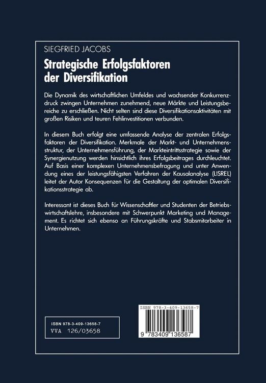 Produktbild: Strategische Erfolgsfaktoren der Diversifikation