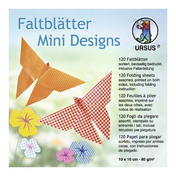 Produktbild: URSUS Falten Faltbl&auml;tter Mini Designs (80 g/m&sup2;, 10 x 10 cm), sortiert