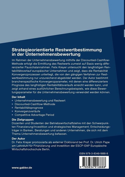 Produktbild: Strategieorientierte Restwertbestimmung in der Unternehmensbewertung