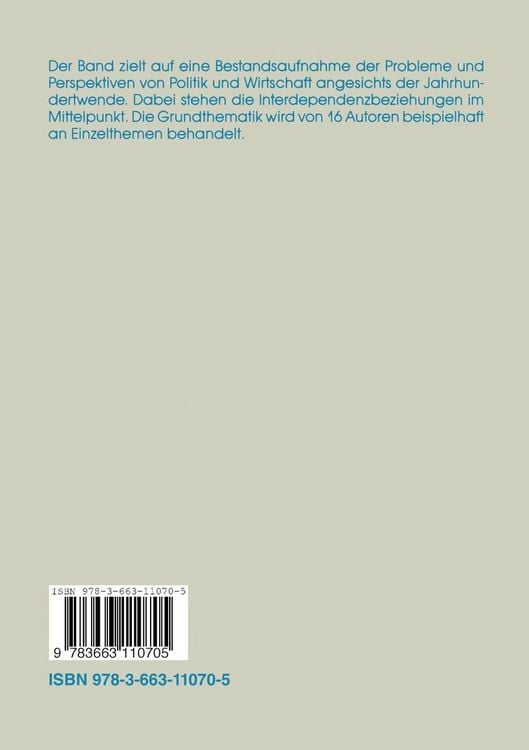 Produktbild: Politik und Wirtschaft am Ende des 20. Jahrhunderts