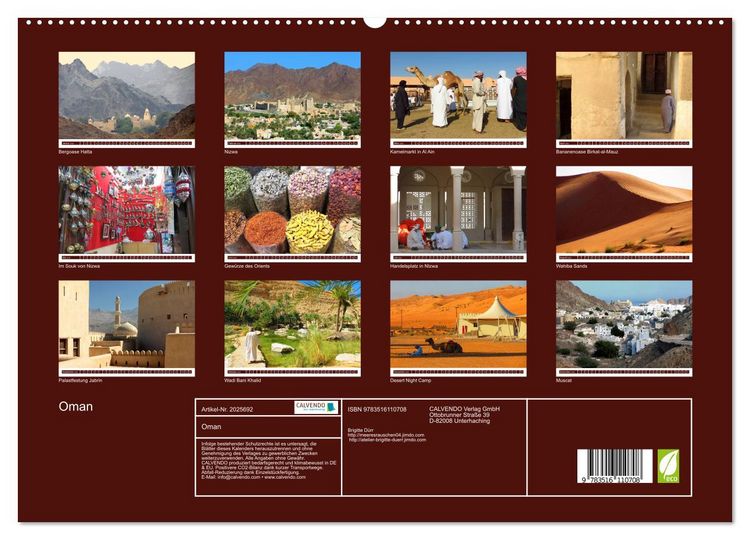 Produktbild: Oman (hochwertiger Premium Wandkalender 2026 DIN A2 quer), Kunstdruck in Hochglanz