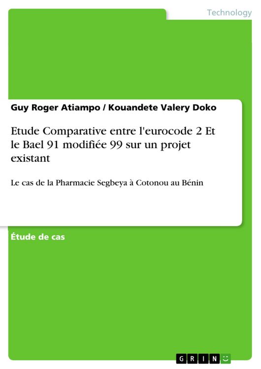 Produktbild: Etude Comparative entre l'eurocode 2 Et le Bael 91 modifi&eacute;e 99 sur un projet existant