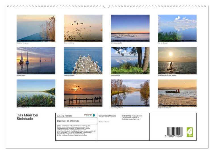 Produktbild: Das Meer bei Steinhude (hochwertiger Premium Wandkalender 2026 DIN A2 quer), Kunstdruck in Hochglanz