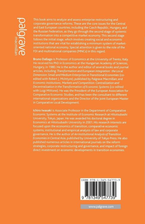 Produktbild: Corporate Restructuring and Governance in Transition Economies