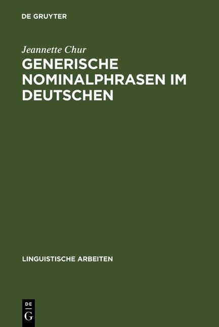 Produktbild: Generische Nominalphrasen im Deutschen