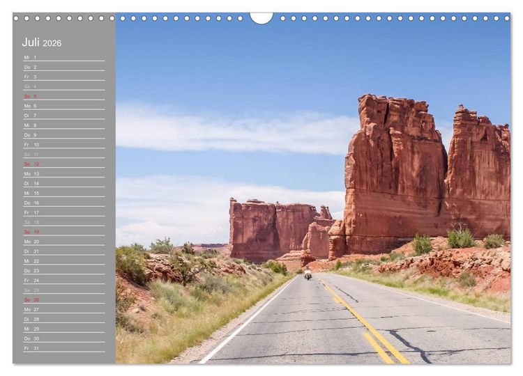 Produktbild: Biker Paradies - Die Canyons der USA (Wandkalender 2026 DIN A3 quer), CALVENDO Monatskalender